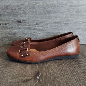 Nurture Starling Brown Leather Slip On Flats Size 8.5